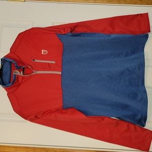 - *NWT* Faldo claret & green half zip